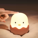 USB LED-nattlampa formad som en kyckling i ett snäckskal 10 x 10 x 12 cm Silikonlampa Varmt och kallt ljus Uppladdningsbart batteri på 1200 mAh 2