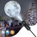 USB LED projektor planét a hviezdnej oblohy 10 vymeniteľných motívov Slnko Zem Mesiac Saturn Ohebné rameno 360° Čierny Do spálne 7