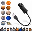 USB LED projektor til planeter og stjernehimmel 10 udskiftelige motiver Solen Jorden Månen Saturn Fleksibelt arm 360° Sort Til soveværelset 3