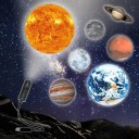 USB LED projektor til planeter og stjernehimmel 10 udskiftelige motiver Solen Jorden Månen Saturn Fleksibelt arm 360° Sort Til soveværelset 4