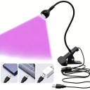 USB LED UV neglelampe 3W med lilla lys 360° roterende fleksibel gel polish tørretumbler skridsikker klips bærbar manicure og pedicure 2