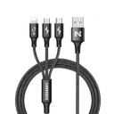USB-opladerkabel til Micro USB / USB-C / Lightning 1