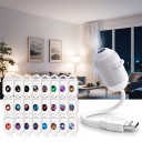 USB projektor stjernehimmel 24 udskiftelige skiver Nattelys 2i1 Fleksibelt arm 30 cm Berøringskontrol ABS Hvid Til bil og soveværelse 1
