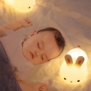USB recarregável de silicone RGB LED luz noturna com tema de coelho 16 cores com sensor táctil lâmpada infantil para o quarto 2