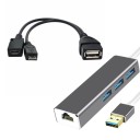 USB RJ45 προσαρμογέας + HUB 3 θύρες 4
