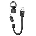 USB til Lightning / USB-C opladningskabel 20 cm 2