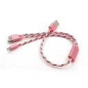 USB til Micro USB / Lightning / USB-C opladningskabel K553 2