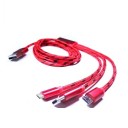 USB til Micro USB / Lightning / USB-C opladningskabel K553 4