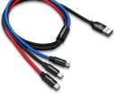 USB til Micro USB / USB-C / Lightning-opladerkabel K584 1