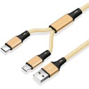 USB til USB-C / Micro USB-opladerkabel 4