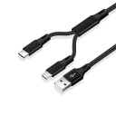 USB til USB-C / Micro USB-opladerkabel 1