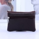 Utazási tok dokumentumok és kártyák számára két cipzárral Fő rekesz és elülső zseb PU bőr, szemcsés felülettel Méret 10,5 x 8 x 1 cm 5