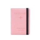 Utazási tok útlevélhez és okmányokhoz elasztikus szalaggal PU bőr borítás, Passport felirattal és repülőgép mintával 14,6 x 11 x 1 cm 6