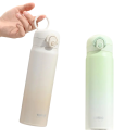 Utazási zárható termosz gombos fedéllel 500 ml rozsdamentes acél gradient dizájn hordozható italos palack munkahelyre és útra 2