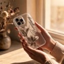 Ütésálló átlátszó tok az iPhone 16e-hez Vintage liliás mintával és Forever young felirattal keret Telefonvédelem minden napra 3