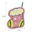 Utierací uterák na ruky mikulášska pančucha 17,5 × 30,5 cm fleece ružová žltá závesný hadr dekorácia do kuchyne kúpeľne 3