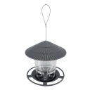 Utomhus fågelmatare 16,5 x 16,5 cm Hängande matare med tak och sittpinne Metallisk lina 13,5 cm Hållbar fågelmatare för trädgården 3