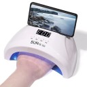 UV LED lampa na nehty 48 W 30 LED diod se 4 časy vytvrzování a odkládacím výkrojem na mobil ABS plast Bílá Na gelové nehty i manikúru 3