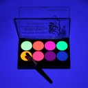UV-lysende krops- og ansigtsmaling Professionel neonmaling Neon ansigtsmalingspalette 8 farver Halloween-makeup 5