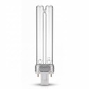 UVC lámpa 9 W 60 V Kétcsöves 165 x 26 mm Átlátszó üveg és fehér foglalat két tüskével Hideg fehér 5500–7000 K G23 foglalatú eszközökbe 1