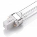 UVC lámpa 9 W 60 V Kétcsöves 165 x 26 mm Átlátszó üveg és fehér foglalat két tüskével Hideg fehér 5500–7000 K G23 foglalatú eszközökbe 2