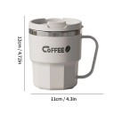 Uzatvárateľný termo hrnček na kávu s viečkom 400 ml dvojvrstvová nerezová oceľ 12 × 11 cm tepelná izolácia na cesty do práce 3