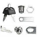 Vačkový zámek se 2 klíči 16 mm 46 mm slitina zinku stříbrný pro nábytek a poštovní schránky zabezpečení 2