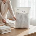 Vacuum Storage Bag with Valve, Reusable, 45 x 70 cm, Waterproof Compression Bag, White, for Clothes, Blankets, Travel and Camping 2