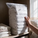 Vacuum Storage Bag Without Pump with Valve 60x80 cm from PA+PE, Transparent, Compression Bag for Clothing, Blankets and Thin Duvets for Travel 2