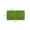 Vægmonterede stoflommer til dyrkning 18 x 33 cm To lommer 15 x 15 cm Vertikal have Hjemmehave Urtehave Pladsbesparende vægdekoration 2
