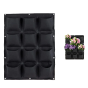 Vægmonterede stoflommer til dyrkning af planter 12 lommer 15x15 cm Hængende lodret plantekasse Haveorganisator 72 x 50 cm Tekstil blomstervæg 1