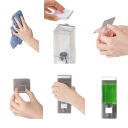 Vægmonteret dispenser til flydende sæbe Transparent sæbe- og desinfektionsdispenser Vægmonteret dispenser til badeværelset Sæbeholder 4