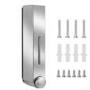 Vægmonteret sæbe- og showergeldispenser 420 ml Badeværelsesvaskemiddeldispenser 5×8×28 cm Pumpe med skruer og dyvler 7