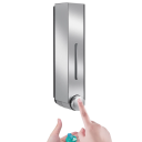 Vægmonteret sæbe- og showergeldispenser 420 ml Badeværelsesvaskemiddeldispenser 5×8×28 cm Pumpe med skruer og dyvler 2