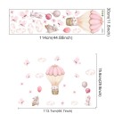 Vægsamolepning 113,7 x 75,6 cm Dyr i ballon med sommerfugle Gennemsigtig mat vinyl Stor dekoration til børneværelset 2