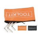 Værktøjsetui tekstil 19 x 11 cm Lille taske til værktøj med praktisk lynlås Holdbart etui til opbevaring af værktøj Orange Sort 1