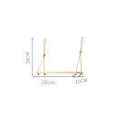 Väggmonterad hylla 30 x 15 cm Enplans trähylla med rep Dekorativ hylla för badrum sovrum 2