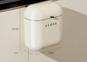 Väggmonterad soptunna med vipplock 12 l 26 x 20 x 29,5 cm plast krämvit för kök badrum och kontor 3