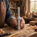 Vágómaró 8 x 32 mm Egyenes háromélű TCT Tokmány 1/2 hüvelyk 12,7 mm Keményfém Barázdákhoz és kivágásokhoz Ezüst Fa és forgácslapok 4