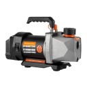 Vakuové čerpadlo chladiva 1/2 HP a 7 CFM 5 Pa 200 ml 1/4" vstup Aku 18 V Hliníkový kryt Stříbrno-černé Na autoklimatizaci a chlazení 2