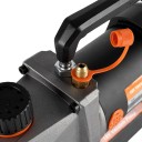 Vakuové čerpadlo chladiva 1/2 HP a 7 CFM 5 Pa 200 ml 1/4" vstup Aku 18 V Hliníkový kryt Stříbrno-černé Na autoklimatizaci a chlazení 6