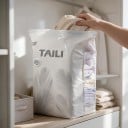 Vakuový úložný vak na matrace a deky, vodotěsný a opakovaně použitelný, 80x100x38 cm, PE+PA, bílý, na oblečení, cestování a kempování 2