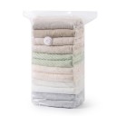 Vakuum-Aufbewahrungssack ohne Pumpe 50x70 cm, Kompressionsbeutel aus PA+PE mit Ventil, transparent, für Kleidung, Decken, Daunenjacken und Reisen 1