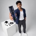 Vákuumos hajvágó férfiaknak Akkumulátoros hajvágó 90 perc üzemidő USB-C töltés Sötétkék Otthoni vágás 3
