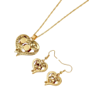 Valentijnsset Sieraden Halsketting 52–57 cm Oorbellen 3,2 cm Roos Hart Legering Romantische Damesaccessoires 3