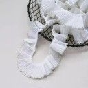 Valkoinen pitsinauha 3 cm x 91 cm Shaffon koristeellinen nauha koristeellisin reuna 4