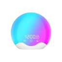 Valoherätyskello sovelluksen ohjauksella Auringonnousun simulointi FM-radio 7 luonnonääntä Värivalo Ajastin USB-portti 18 cm Valkoinen 1