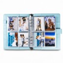 Valokuva-album valokuvakorteille 25 vaihdettavaa sivua 4 taskulla 23,3 x 18 cm PU-nahkaa Kiinnitys nauhalla Vaaleanpunainen 10