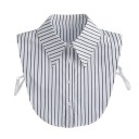 Valse kraag voor dames wit met zwarte strepen Katoenen afneembare kraag Decoratieve kraag voor trui blouse jurk Mode 2