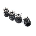 Valve Caps for Tyres with Crowns and Sparkling Stones 4 pcs Decorative Valve Covers Size 1.9 x 1.5 cm Distinctive Decoration for Wheels 2